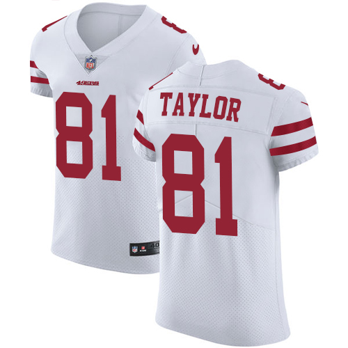 Nike 49ers #81 Trent Taylor White Men's Stitched NFL Vapor Untouchable Elite Jersey